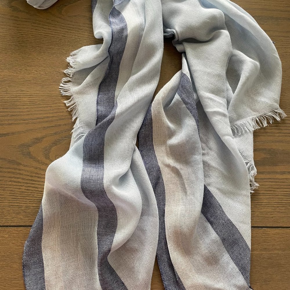Scarf Blue Stripe Womens